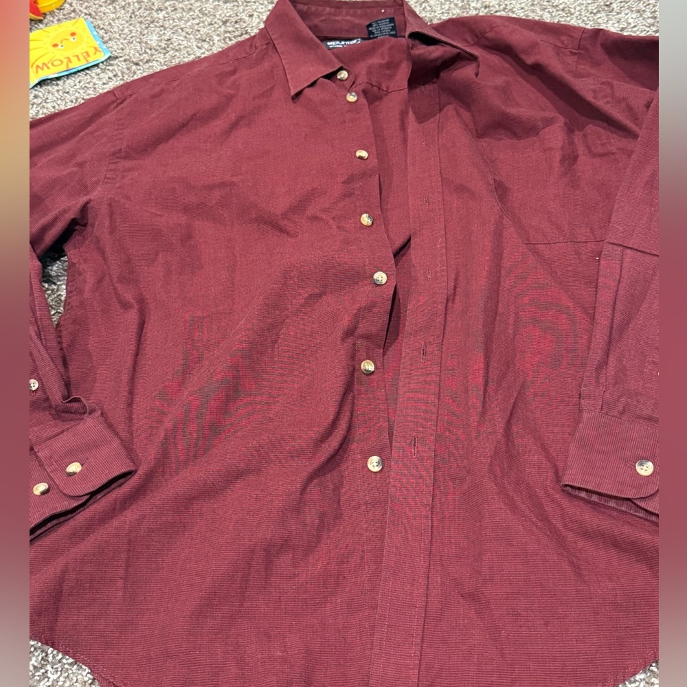🥥Puritan Maroon Button-Up Shirt